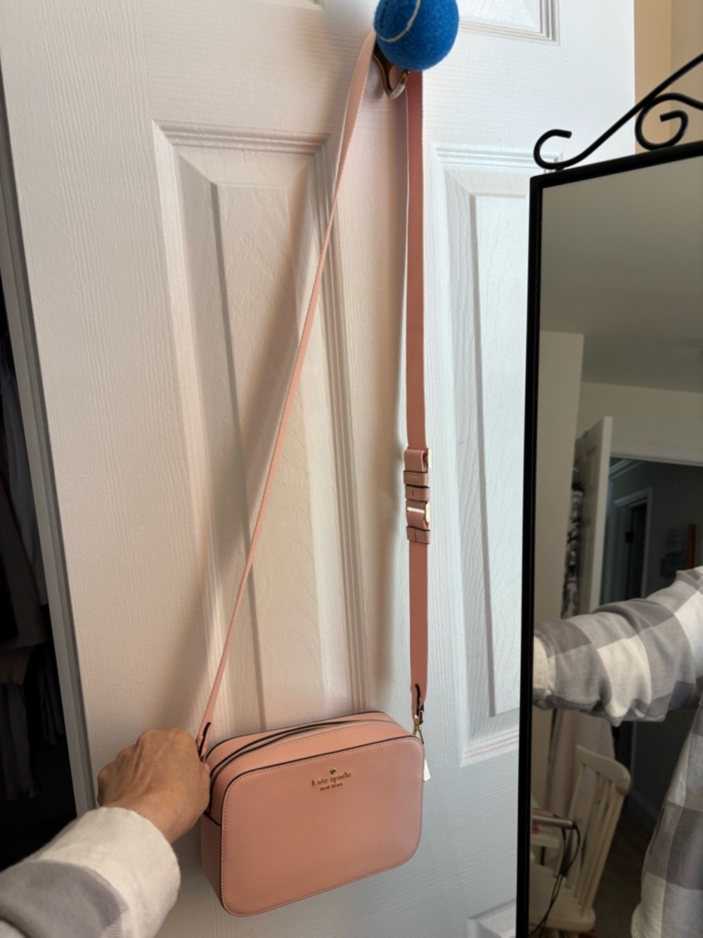 kate spade Blush Pink Pebbled Leather Crossbody Camera Bag